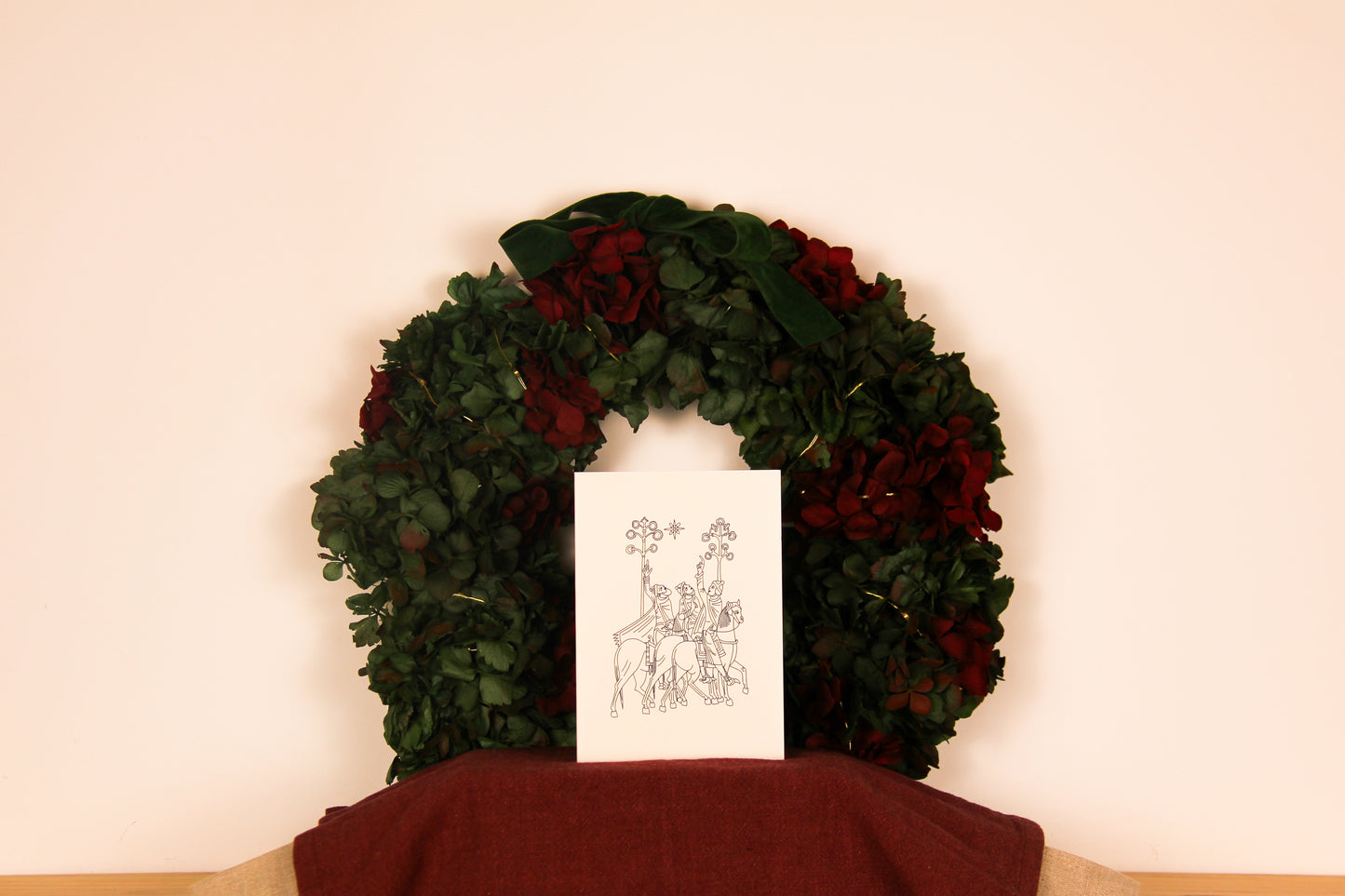 Tarjeta navideña vertical - Magos de Oriente