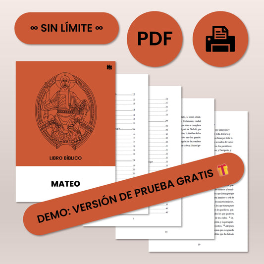 ⬇️ DEMO Mateo - Cuadernillo y libro bíblico PDFs descargables - Prueba GRATIS 🎁