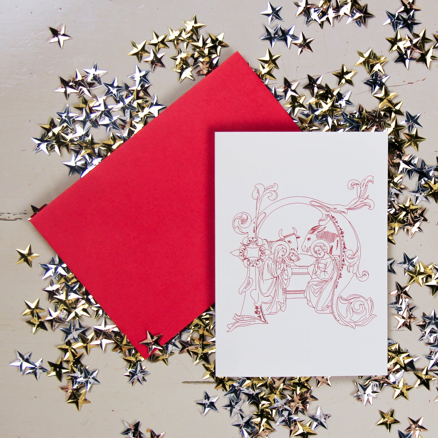 Pack de dos tarjetas navideñas verticales