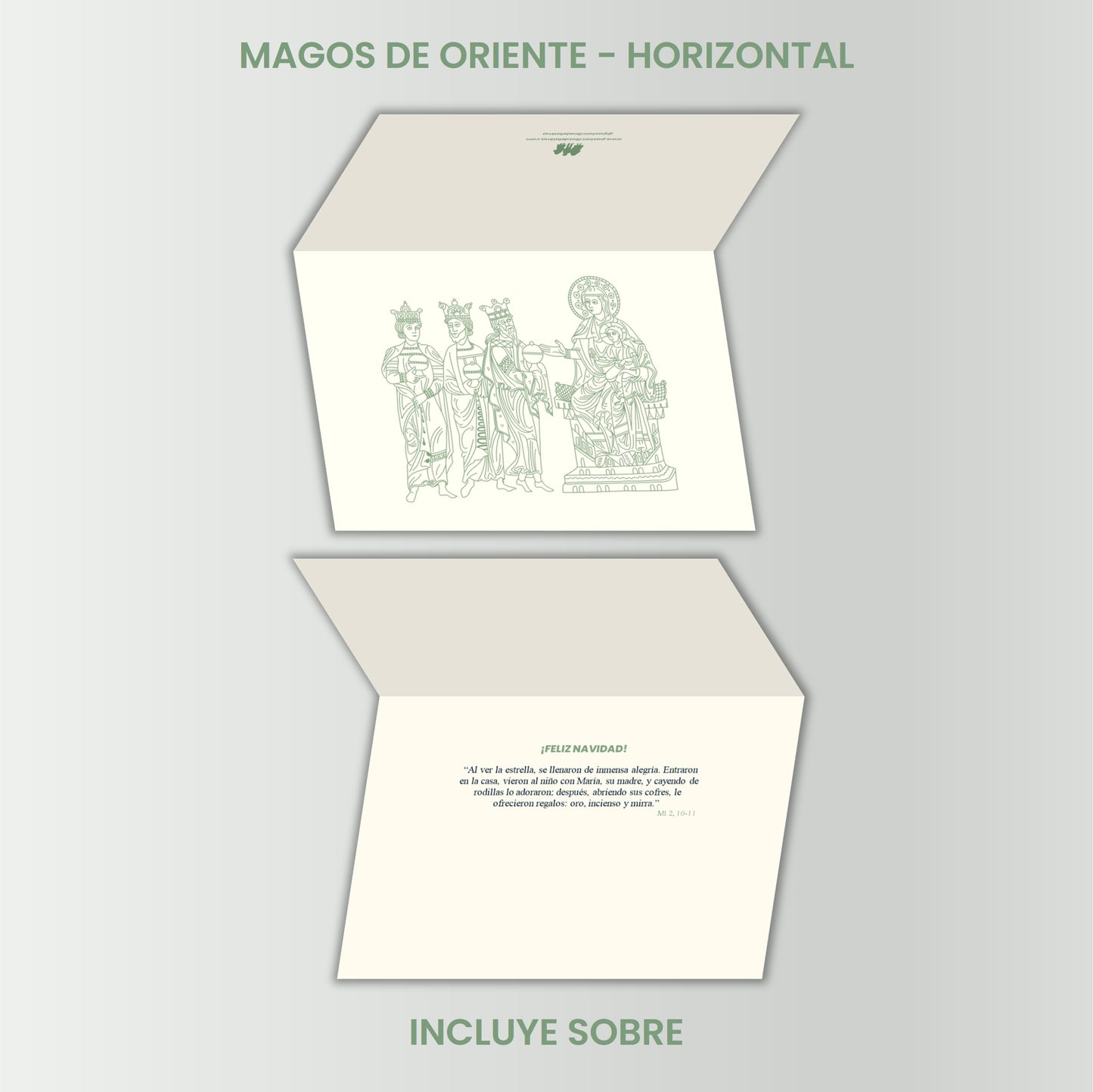Tarjeta navideña horizontal - Magos de Oriente