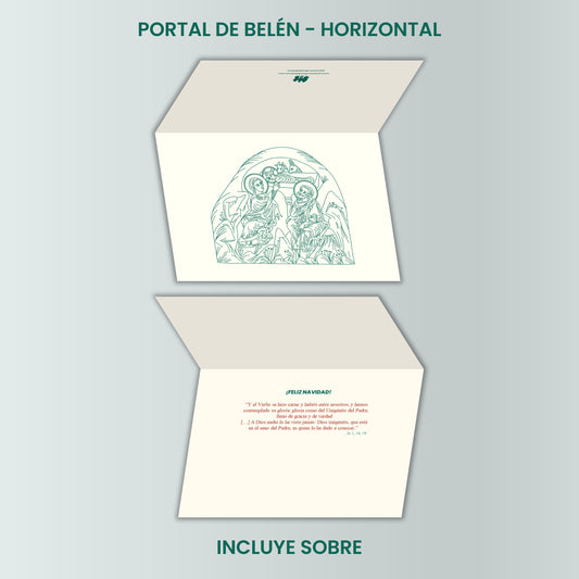 Tarjeta navideña horizontal - Portal de Belén