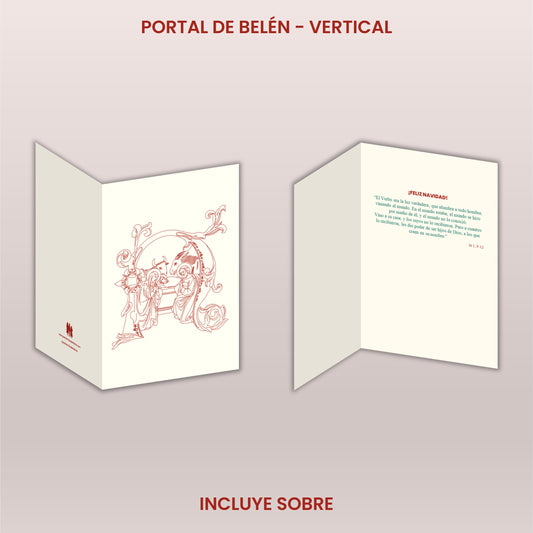 Tarjeta navideña vertical - Portal de Belén