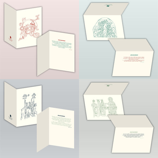 Pack de 4 tarjetas navideñas