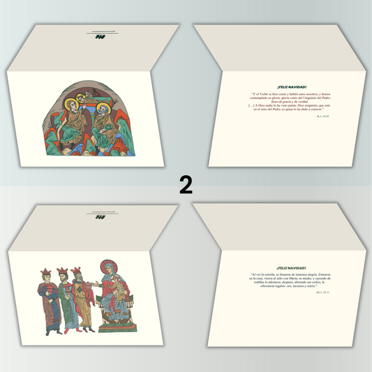 Pack de 2 tarjetas navideñas horizontales (color)