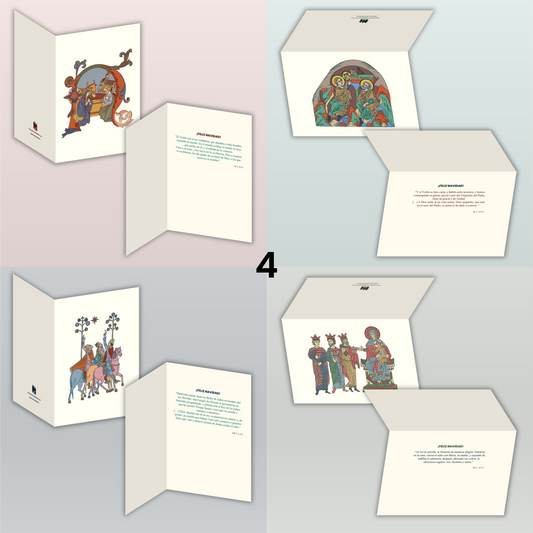 Pack de 4 tarjetas navideñas (color)
